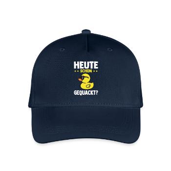 Lustige Quietscheente Ente Heute Schon Gequackt? - Kinder Bio Basecap - Navy - Vorne