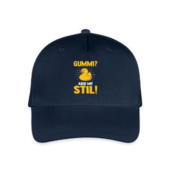 Lustige Enten Quietscheenten Gummi Aber Mit Stil - Kinder Bio Basecap - Navy - Vorne