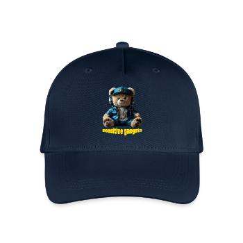 Lustiger Teddybär Sensibler Gangsta - Kinder Bio Basecap - Navy - Vorne