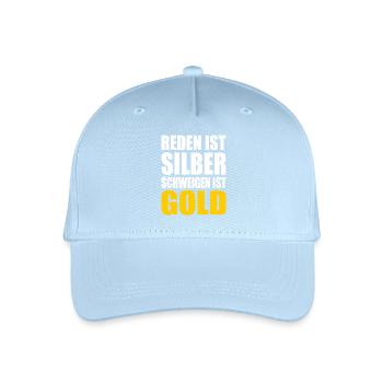 reden ist silber schweigen ist gold - Kinder Bio Basecap - Hellblau - Vorne