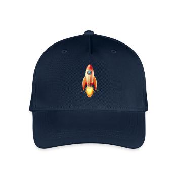 Retro rocket launches in two-dimensional illustration - Organic Kids’ Baseball Cap - navy - Front