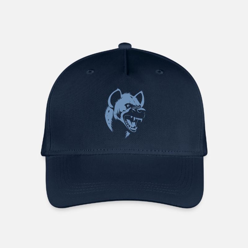 Minimalistische Hyäne Silhouette Brüllend - Kinder Bio Basecap - Navy