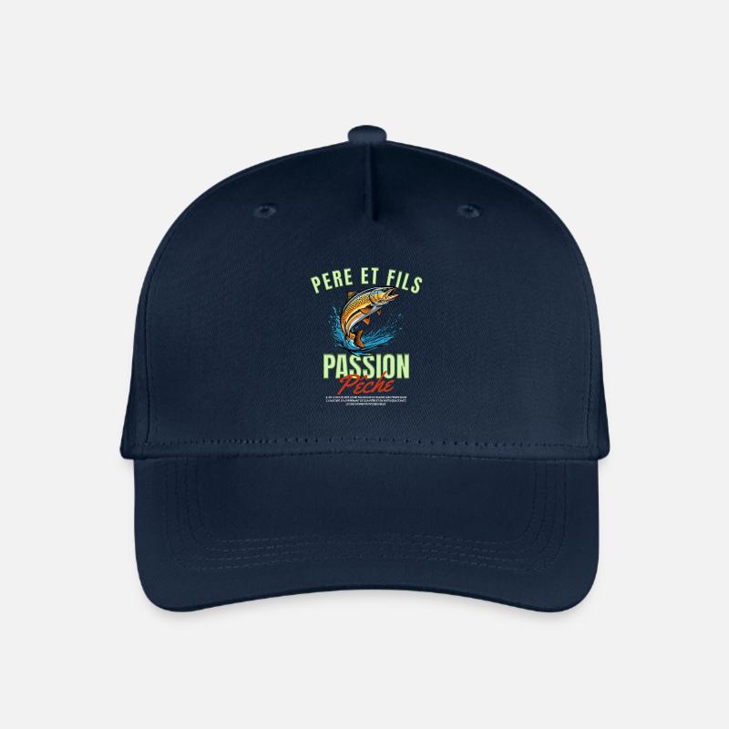 Angeln Vater Sohn - Kinder Bio Basecap - Navy