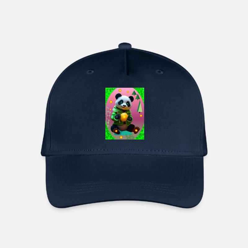 Futuristischer Panda - Kinder Bio Basecap - Navy