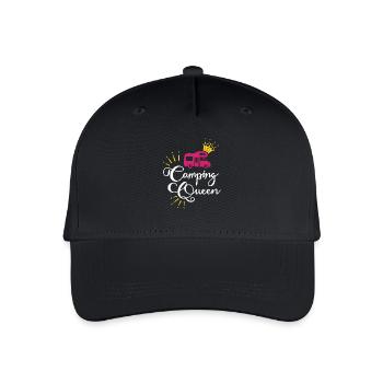 Camping Queen Wohnmobil - Kinder Bio Basecap - Schwarz - Vorne