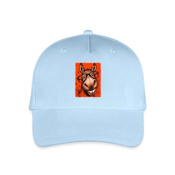 Nerdiger Esel mit Brille - Kinder Bio Basecap - Hellblau - Vorne
