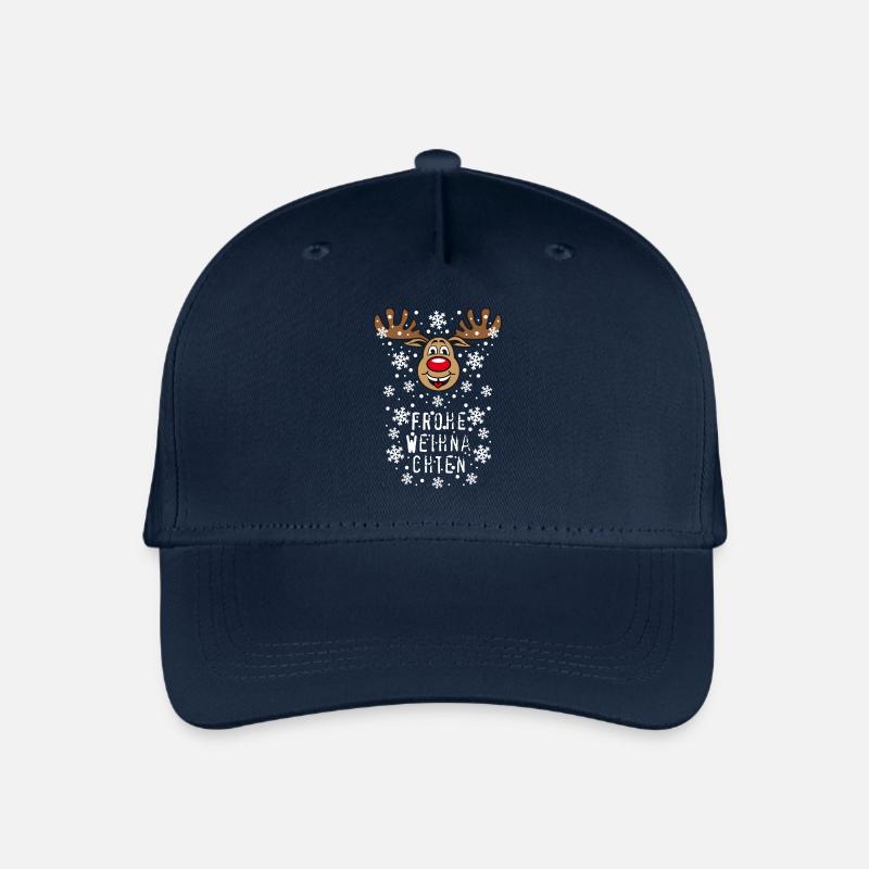 54 Hirsch Rudolph Frohe Weihnachten süß - Kinder Bio Basecap - Navy