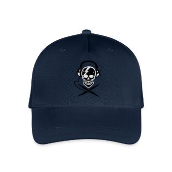 Music Pirate, Musik Pirat Piraterie Headphones - Kinder Bio Basecap - Navy - Vorne