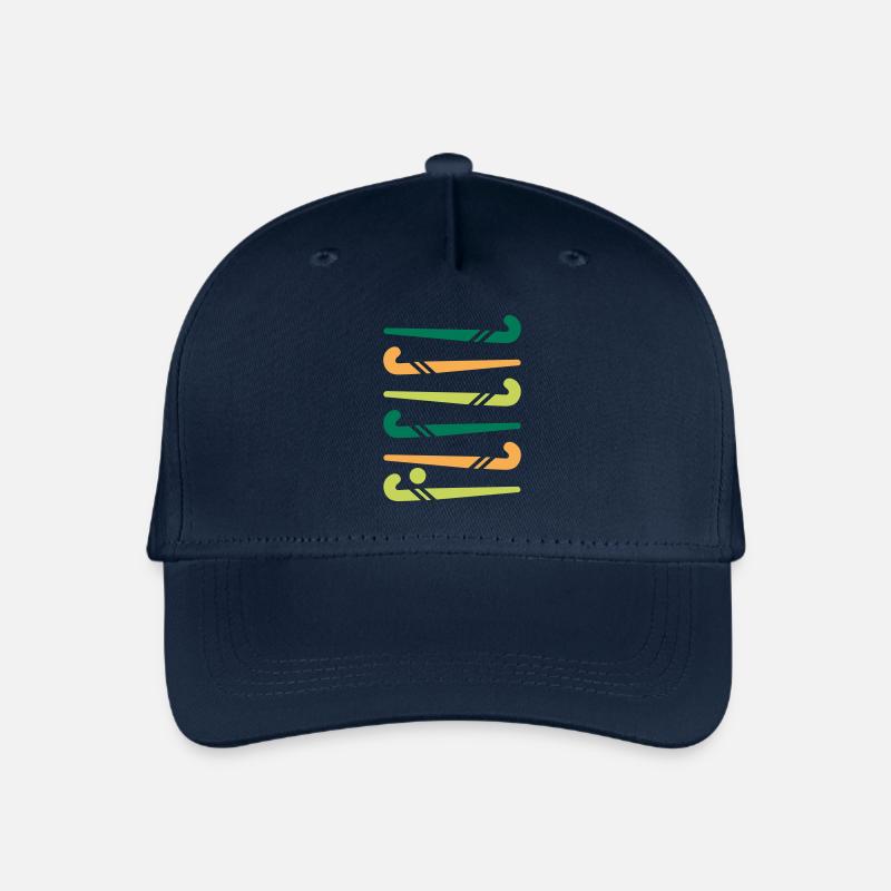 Hockeyschläger bunt - Kinder Bio Basecap - Navy