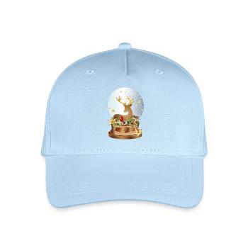 boule à neige nostalgique avec des cerfs pour Noël - Casquette de baseball bio Enfant - bleu clair - Devant
