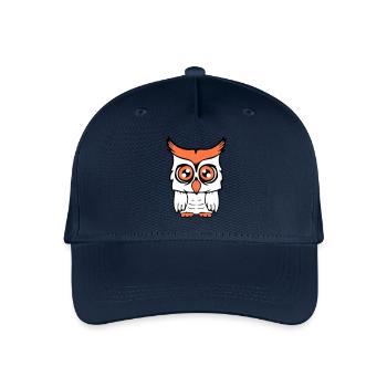 Eule Vogel Uhu Nachtvogel Schleiereule Kauz Comic - Kinder Bio Basecap - Navy - Vorne