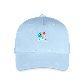 Schulstart Monster Erdbeer - Kinder Bio Basecap - Hellblau - Vorne