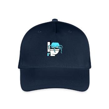 Oktopus in Klo Toilette WC Kloschüssel Klospülung - Kinder Bio Basecap - Navy - Vorne