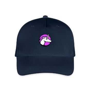 Einhorn Pink Süß Hübsch Freundlich Cartoon Pferd - Kinder Bio Basecap - Navy - Vorne