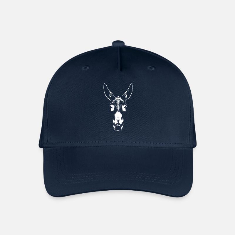 Esel / Kopf / Portrait - Kinder Bio Basecap - Navy