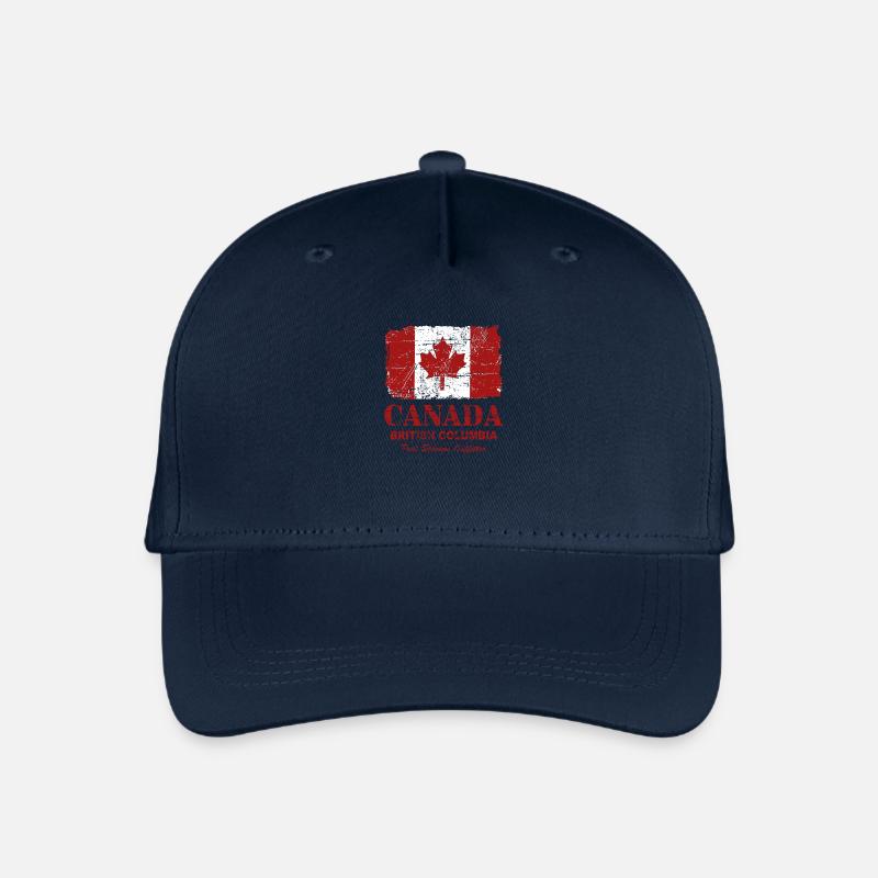 Canada Flag - Vintage Look - Kinder Bio Basecap - Navy
