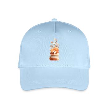 Fox on stack of books - Organic Kids’ Baseball Cap - light blue - Front