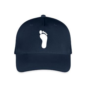 Fuß weiß Füße Fußpflege Podologe Podologie  - Kinder Bio Basecap - Navy - Vorne
