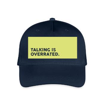 Reden Überbewertet – Schweigen ist Gold Statement - Kinder Bio Basecap - Navy - Vorne