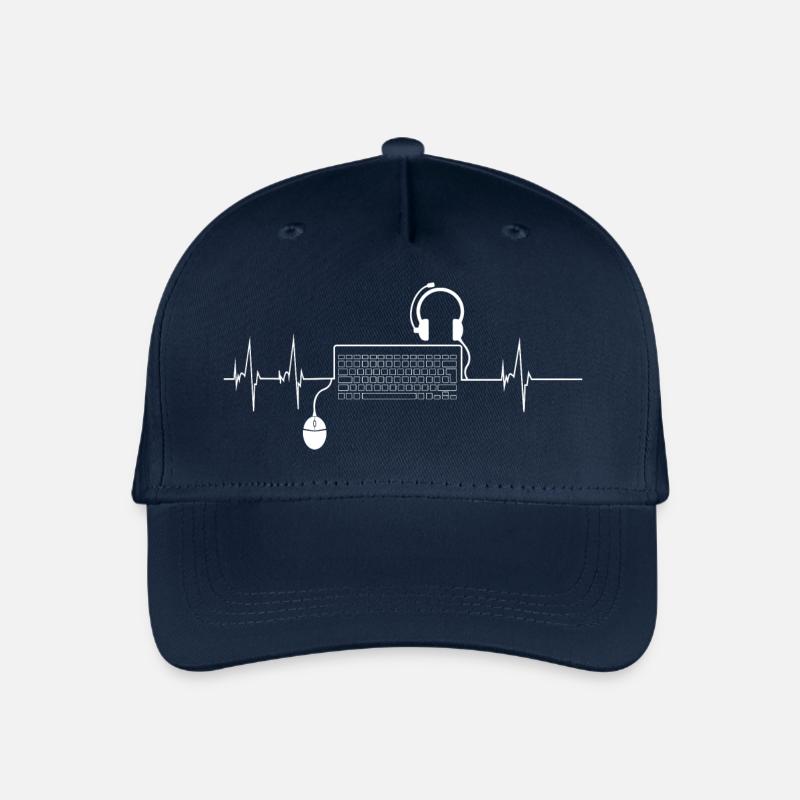 Herzschlag PC Gamer - Kinder Bio Basecap - Navy