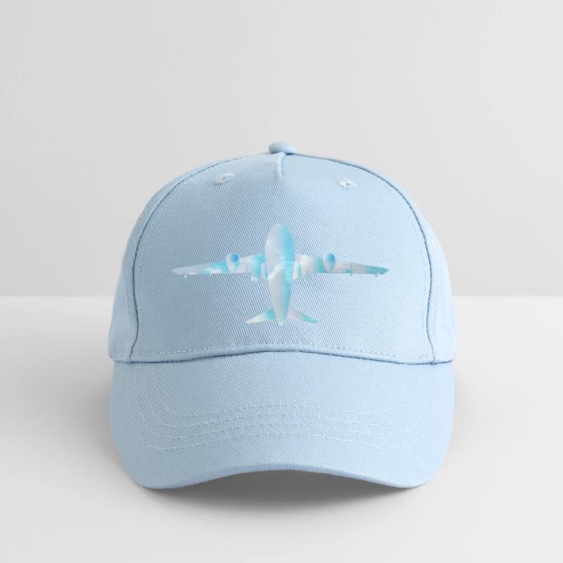 Passenger plane with cloud pattern Organic Kids’ Baseball Cap