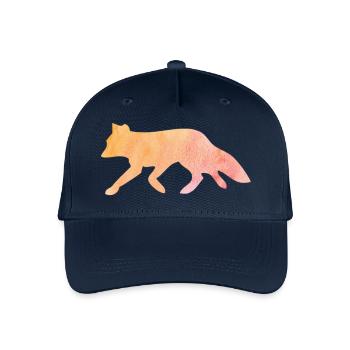 Fuchs Silhouette Wasserfarbe Geschenk T-Shirts - Kinder Bio Basecap - Navy - Vorne