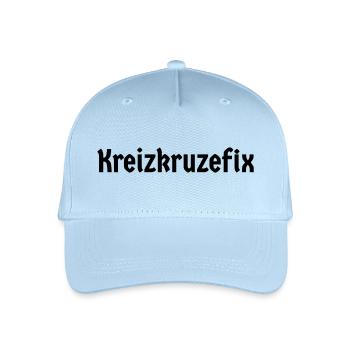 Kreizkruzefix bayerisch fluchen Flüche schimpfen - Kinder Bio Basecap - Hellblau - Vorne