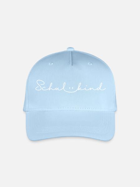 Schulkind Lächeln weiß - Kinder Bio Basecap - Hellblau