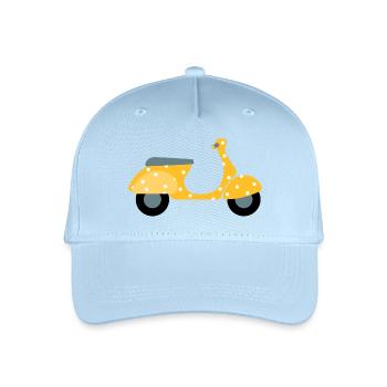 Roller Dots gelb Muster Punkte Urlaub Sommer Fun - Kinder Bio Basecap - Hellblau - Vorne