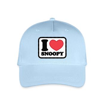 Peanuts Snoopy Ich Liebe Snoopy - Kinder Bio Basecap - Hellblau - Vorne