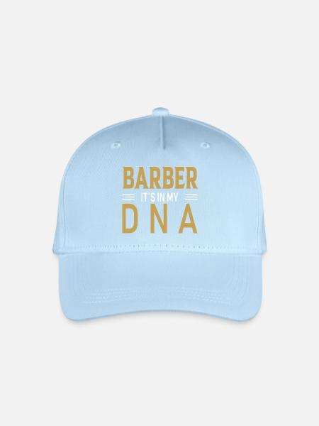 Barber DNA Design im Retro-Stil - Kinder Bio Basecap - Hellblau