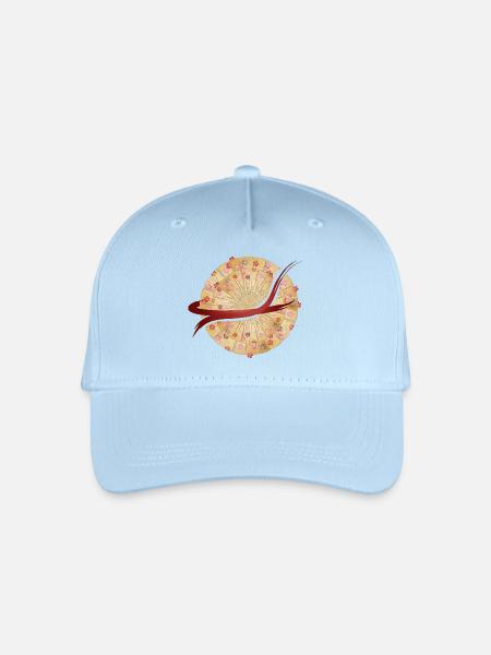 Japanisches Fächer-Mandala mit Pinselstrich - Kinder Bio Basecap - Hellblau