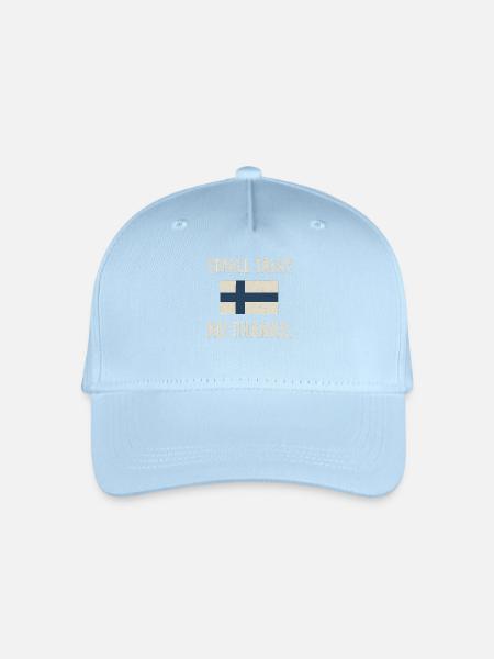 Finnland Flagge. Geplauder - Kinder Bio Basecap - Hellblau