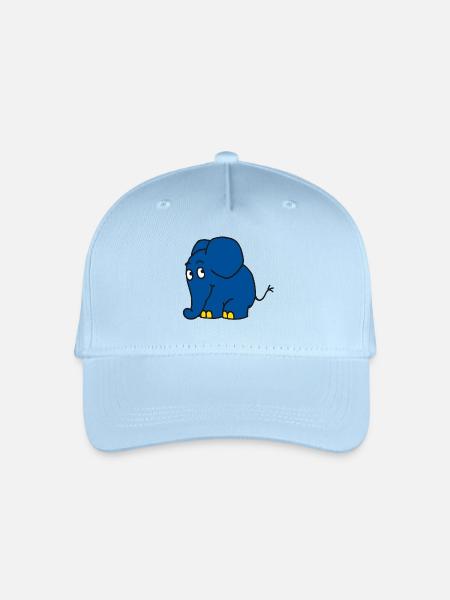 Der Elefant - stehend - Kinder Bio Basecap - Hellblau