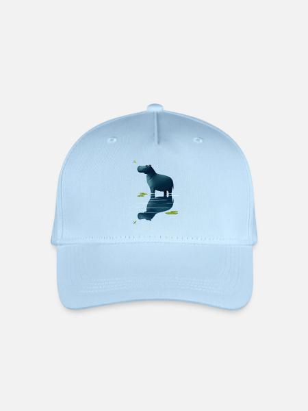 Nilpferd und Libelle - Kinder Bio Basecap - Hellblau