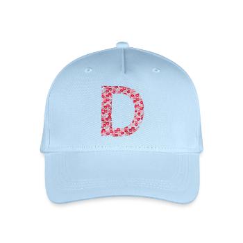 Buchstabe D - Kiss T-Shirt - Kinder Bio Basecap - Hellblau - Vorne