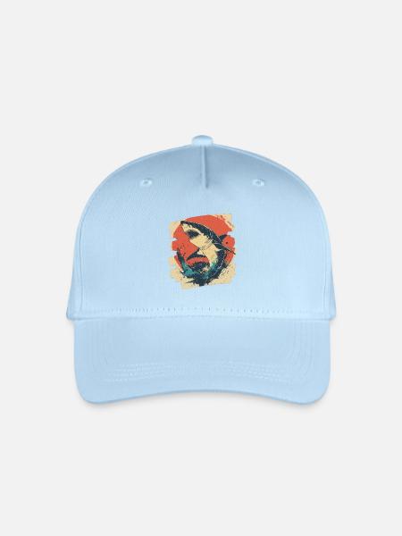 Haifisch Retro - Kinder Bio Basecap - Hellblau
