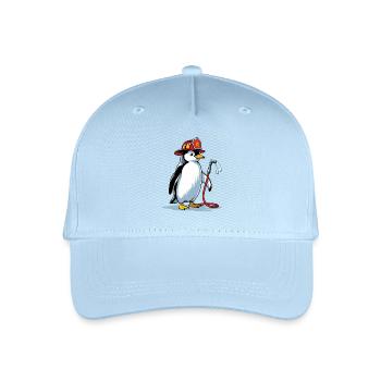 Feuerwehr-Pinguin mit Schlauch - Kinder Bio Basecap - Hellblau - Vorne