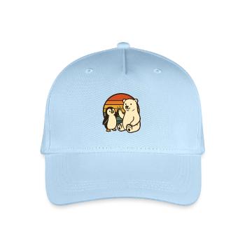 Eisbär und Pinguin - Kinder Bio Basecap - Hellblau - Vorne
