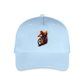 Mountainbiking Mountainbiker MTB cool Geschenk - Kinder Bio Basecap - Hellblau - Vorne