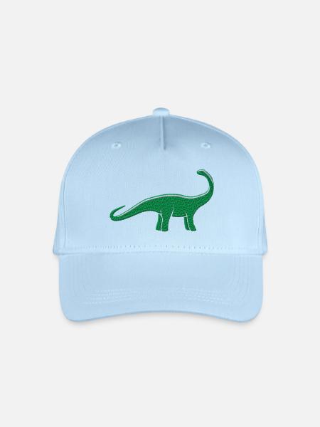 Dino bestickt - Kinder Bio Basecap - Hellblau