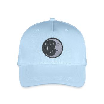 Mond bestickt - Kinder Bio Basecap - Hellblau - Vorne