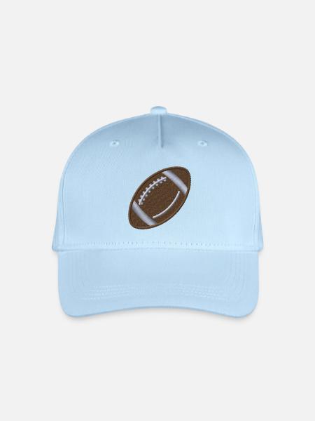 Soccerball bestickt - Kinder Bio Basecap - Hellblau