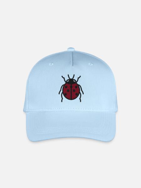 Marienkäfer bestickt - Kinder Bio Basecap - Hellblau