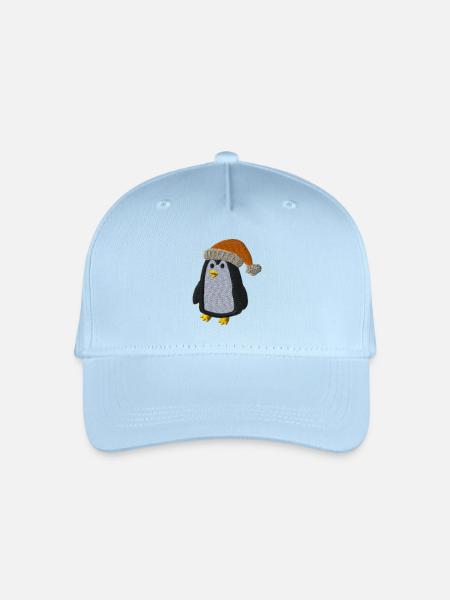 Weihnachtlicher Pinguin - Kinder Bio Basecap - Hellblau