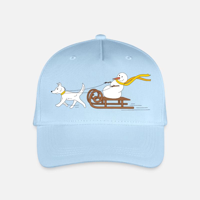 Schlittenfahrt - Kinder Bio Basecap - Hellblau