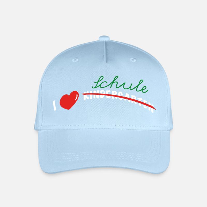 I love Schule - Kinder Bio Basecap - Hellblau