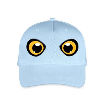 zwei leuchtende Augen einer Eule - Kinder Bio Basecap - Hellblau - Vorne