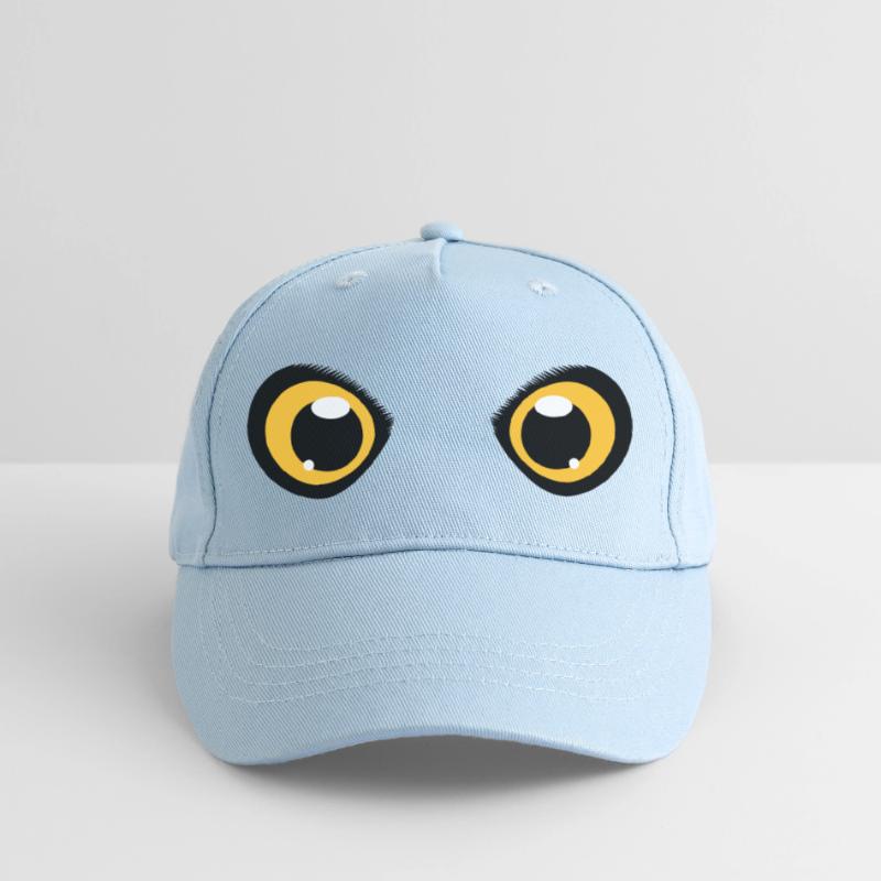 zwei leuchtende Augen einer Eule Kinder Bio Basecap