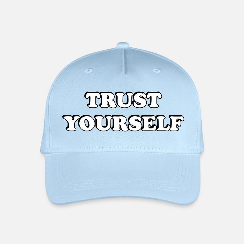 Trust Yourself Bold Typography - Organic Kids’ Baseball Cap - light blue